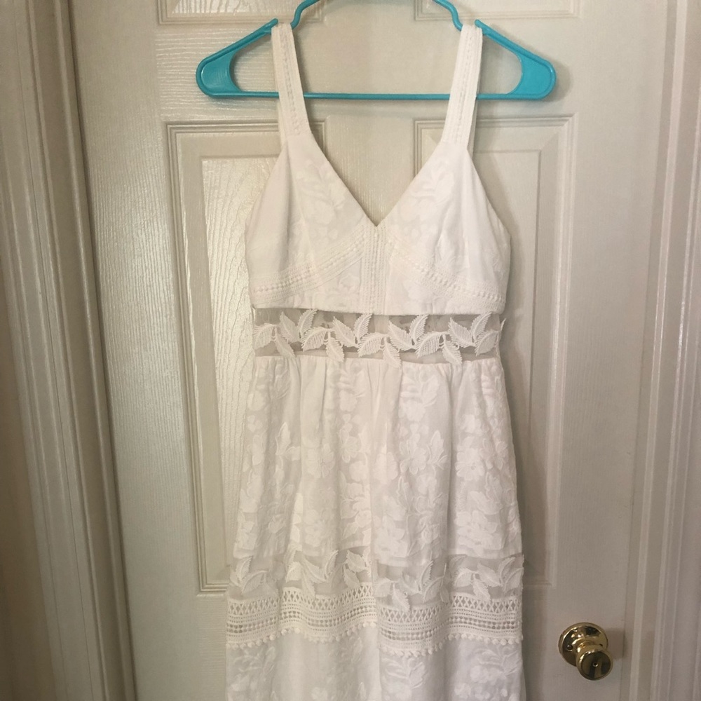Chelsea & Violet White Lace Midi Dress